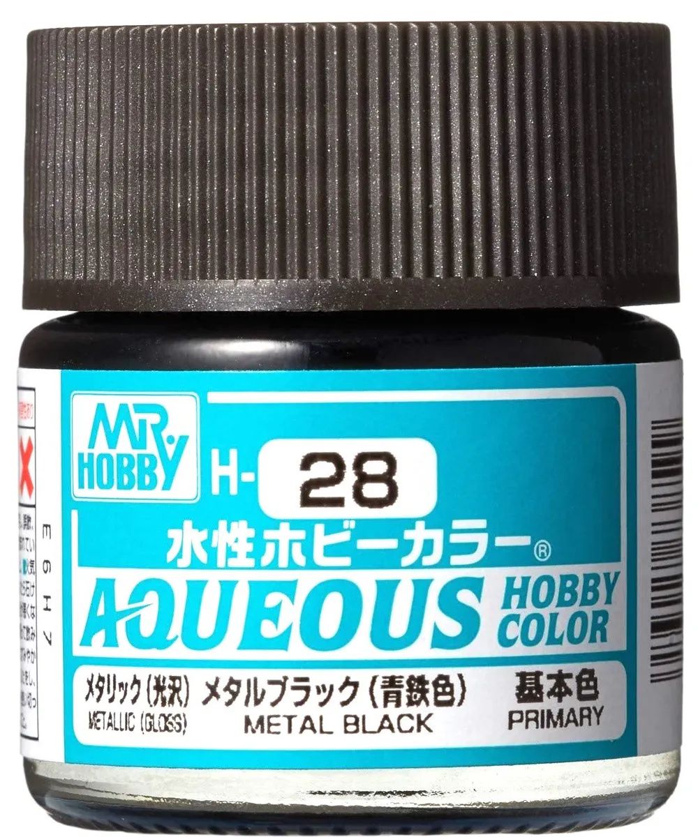 Краска водоразбавляемая Gunze Sangyo Metal Black Металлический черный H28