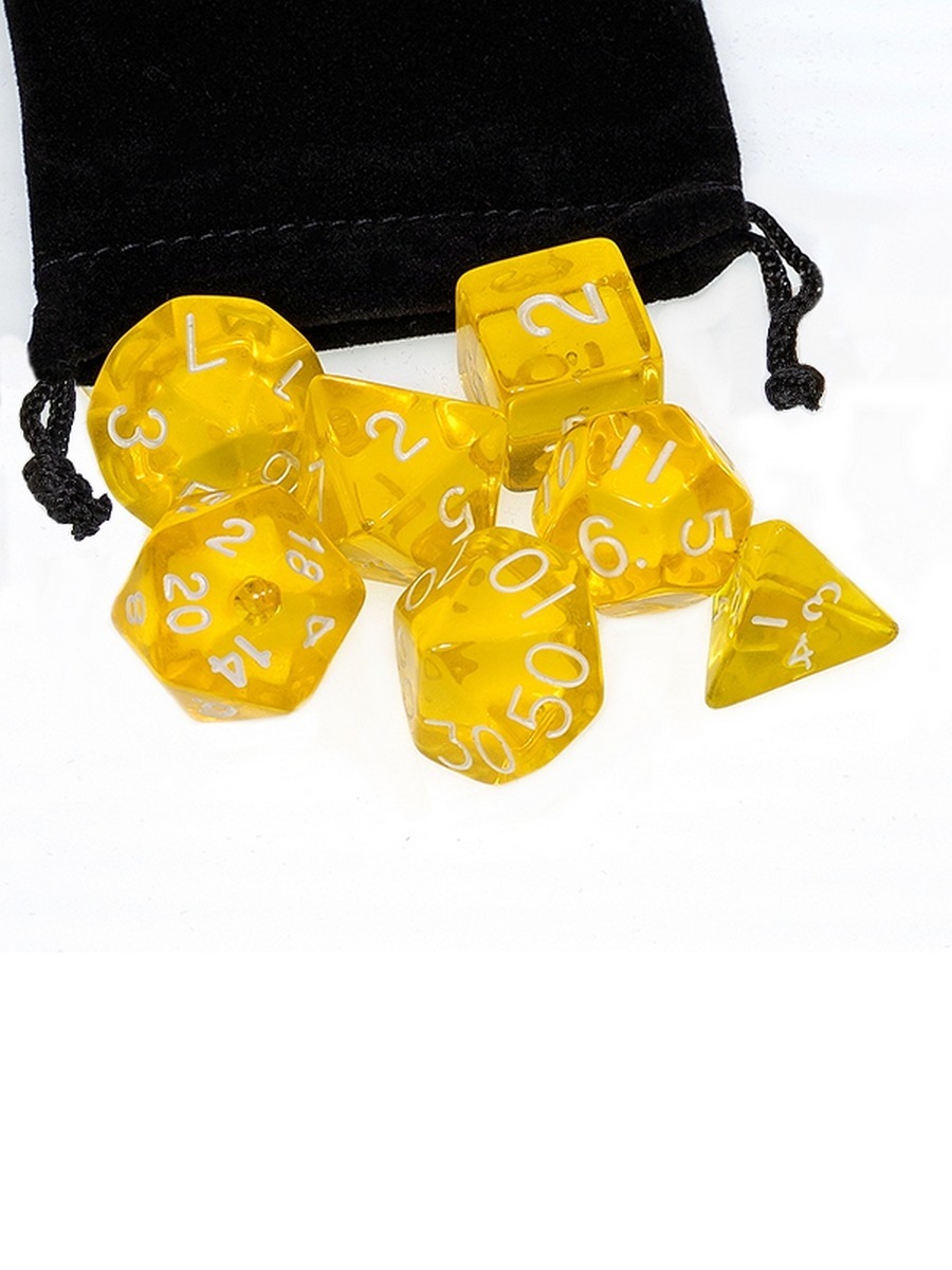фото Кубики stuff-pro для ролевых игр прозрачный желтый 273419
