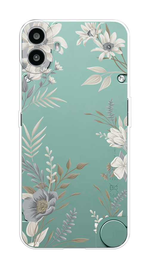 

Чехол на CMF Phone 1 "Цветы сепия", Серый;прозрачный;зеленый;белый, 3300450-1