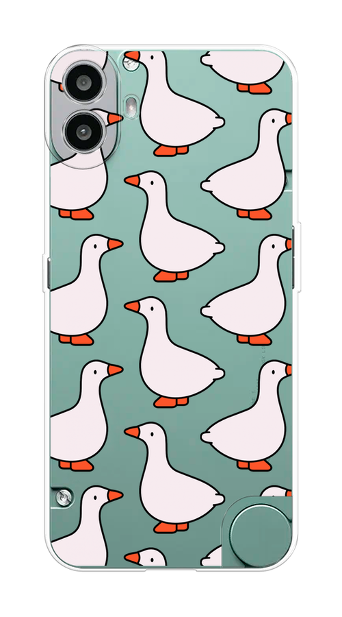 

Чехол на CMF Phone 1 "Гуси", Прозрачный;белый;оранжевый, 3300450-1