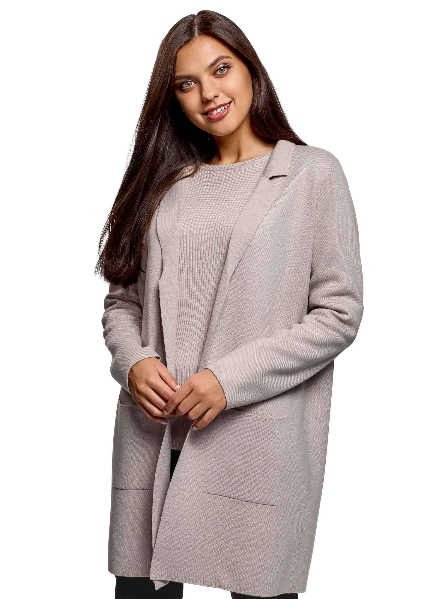 

Кардиган женский oodji 63212590 бежевый XS, 63212590