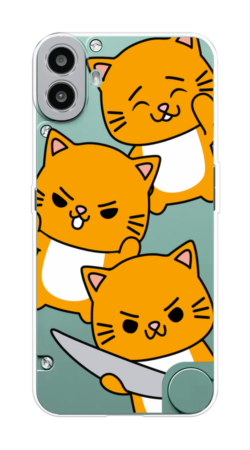 

Чехол на CMF Phone 1 "Опасные котики", Оранжевый;серый;белый, 3300450-1