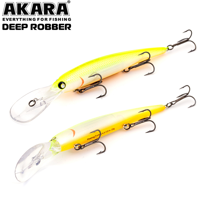 

Воблер Akara Deep Robber 120F 19 гр 2/3 oz 4,7 in A127, Разноцветный, Deep Robber