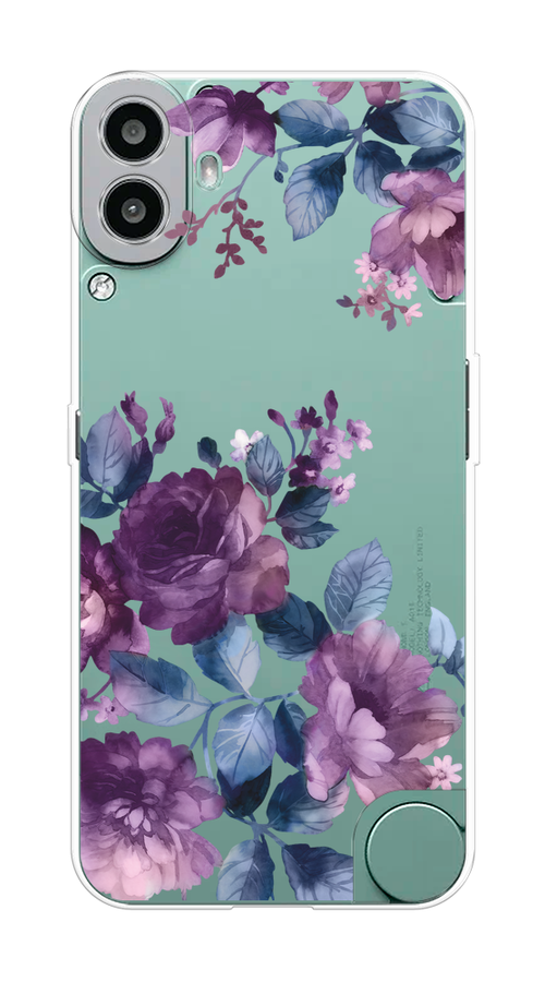 

Чехол на CMF Phone 1 "Purple Blossoms", Синий;фиолетовый, 3300450-1