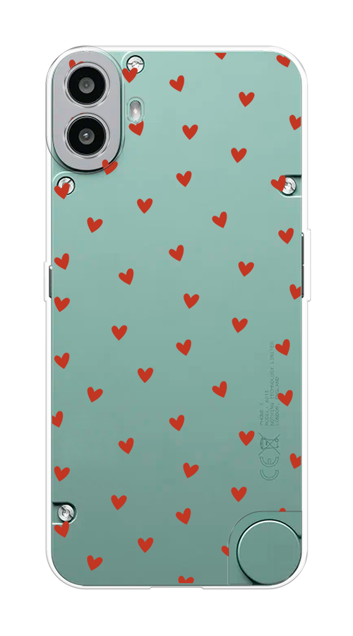 

Чехол на CMF Phone 1 "Red hearts", Красный;прозрачный, 3300450-1