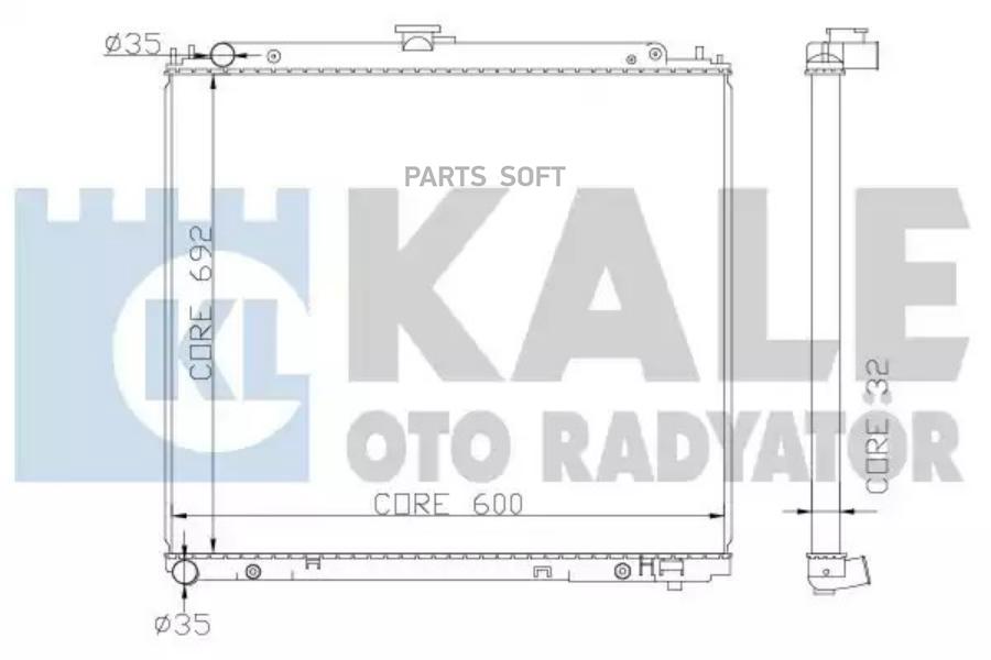 

Радиатор охлаждения двигателя Nissan Np300 Navara/Pathfinder III 05> KALE 370600