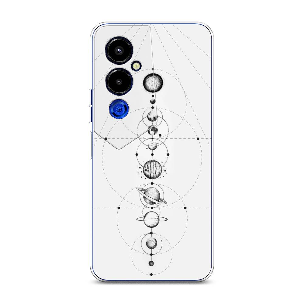 

Чехол на Tecno Pova 4 Pro "Парад планет", Серый, 302650-2