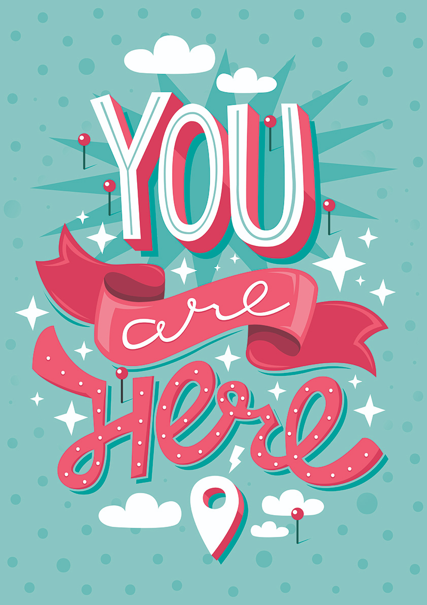 

Большой мотивационный постер на стену You Are Here 60х90 см без рамы, MMYOUAREHERE