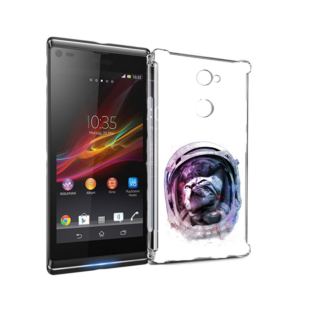 

Чехол MyPads Tocco для Sony Xperia L2 кот в шлеме (PT99662.233.396), Прозрачный, Tocco