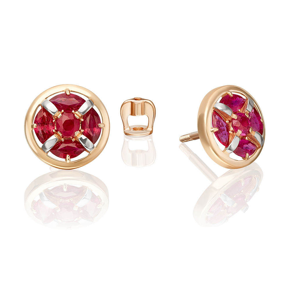 

Серьги пусеты из золота PLATINA jewelry 02-5510-00-104-1110, рубин, 02-5510-00-104-1110
