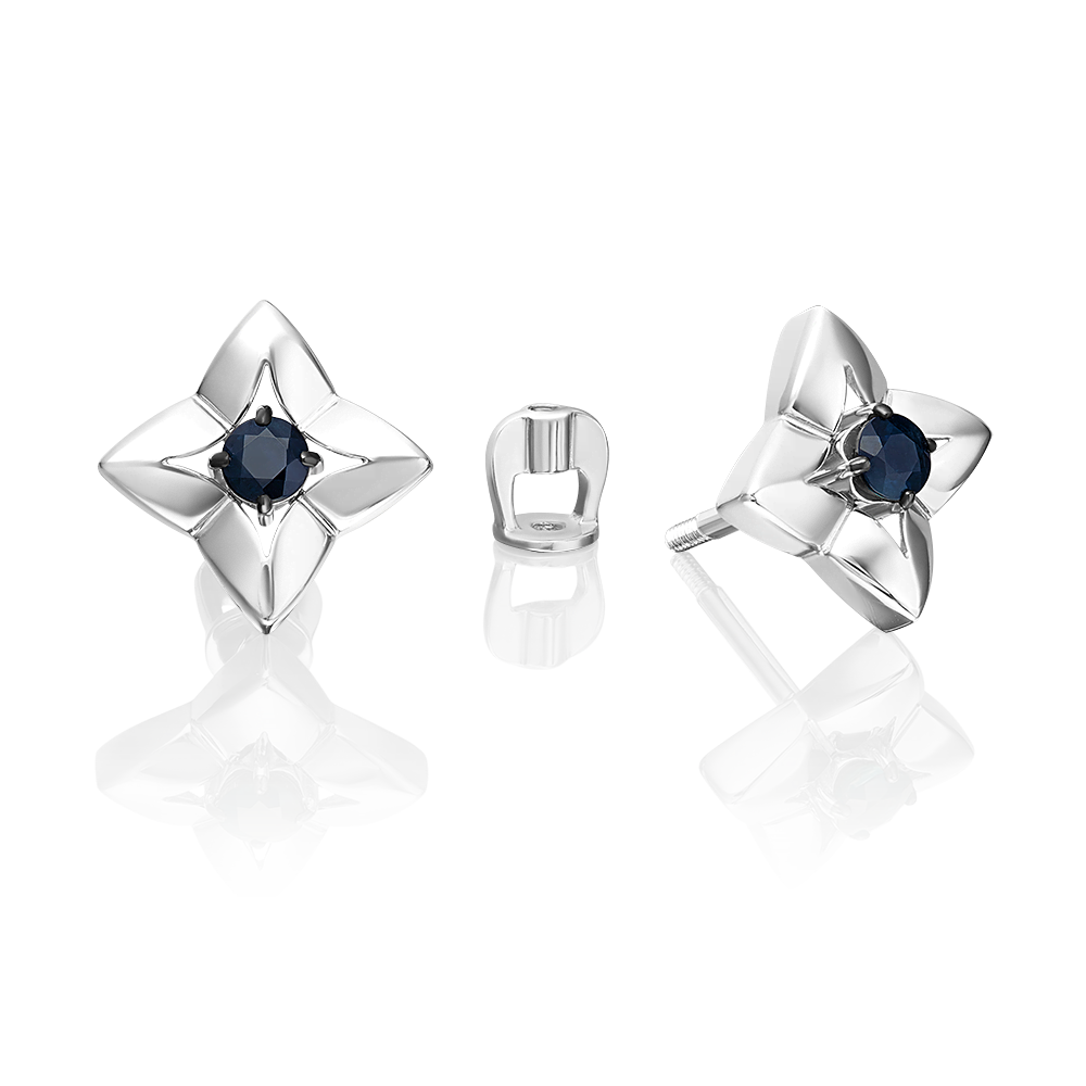 

Серьги пусеты из золота PLATINA jewelry 02-5495-00-102-1120, сапфир, 02-5495-00-102-1120