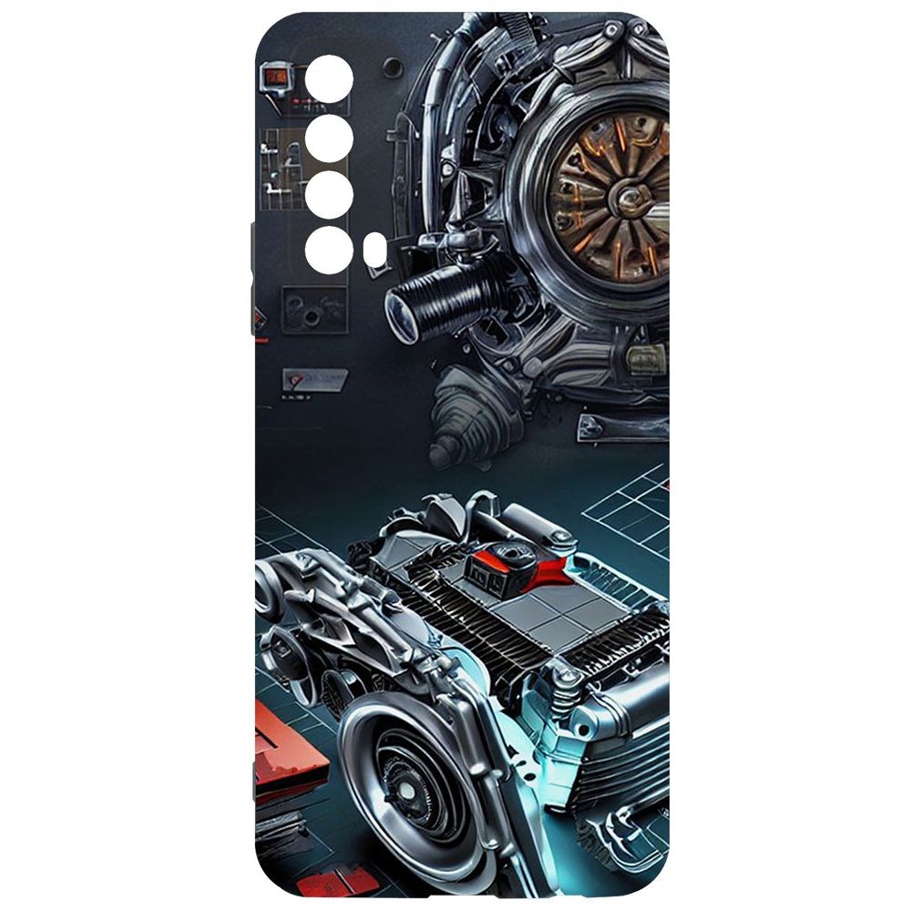 

Чехол-накладка Софт Моторы для Huawei P Smart (2021), Черный