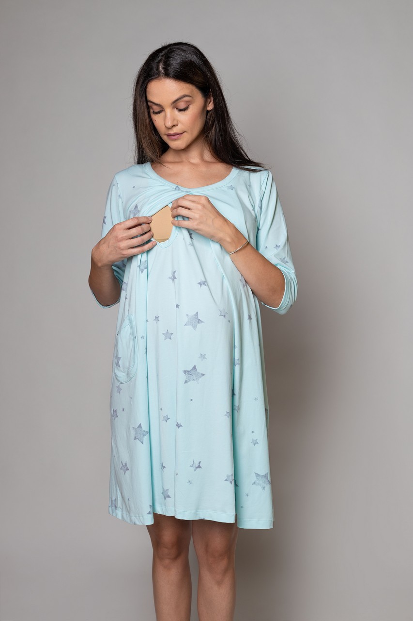 Халат для беременных женская Tibba Clothes T-006-M бирюзовая L/XL