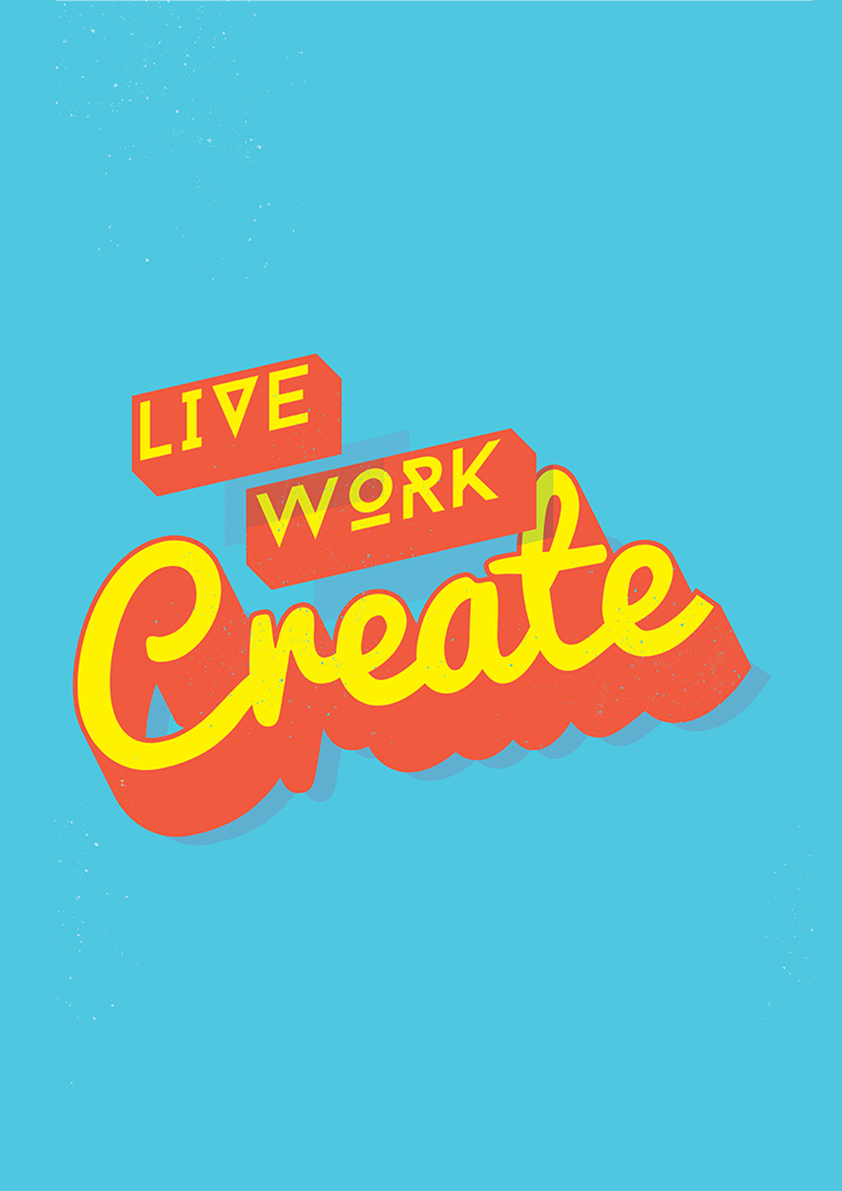 

Большой мотивационный постер на стену Live Work Create 60х90 см без рамы, MMLIVEWORK