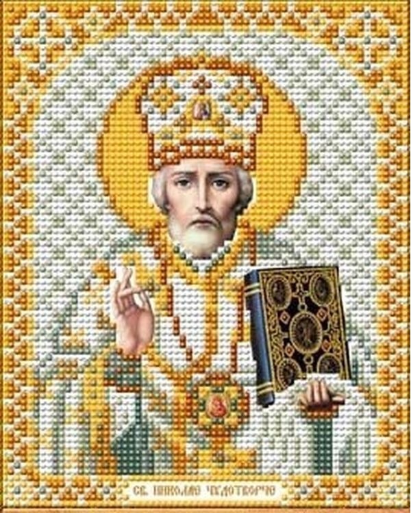 

Рисунок на ткани Николай Чудотворец в белом