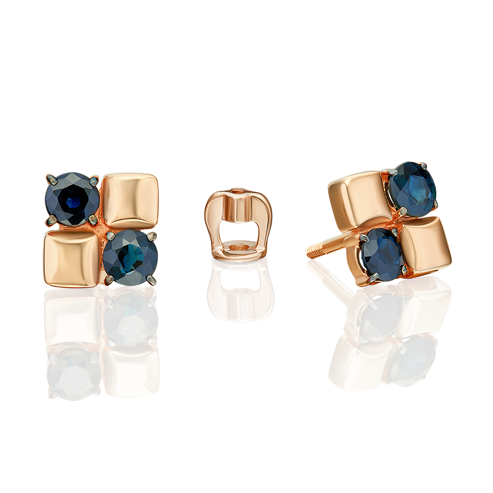 

Серьги пусеты из золота PLATINA jewelry 02-5492-00-102-1110, сапфир, 02-5492-00-102-1110