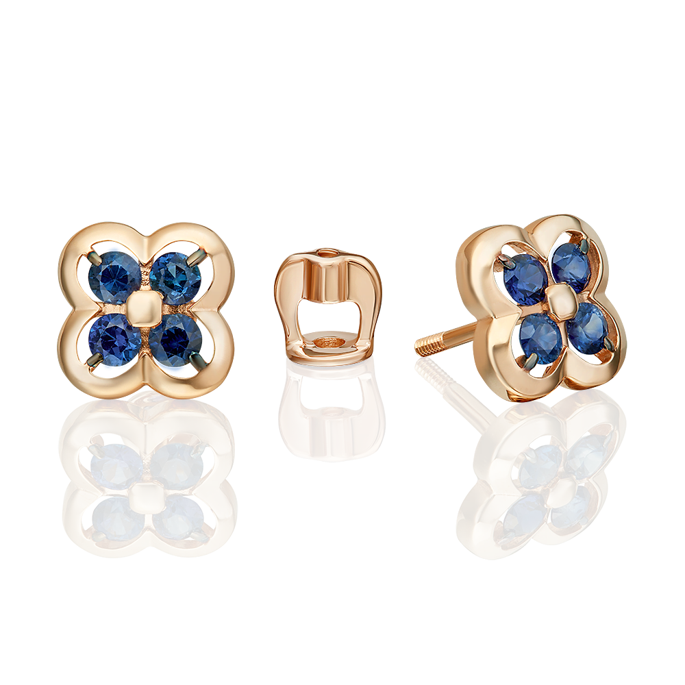 

Серьги пусеты из золота PLATINA jewelry 02-5491-00-102-1110, сапфир, 02-5491-00-102-1110