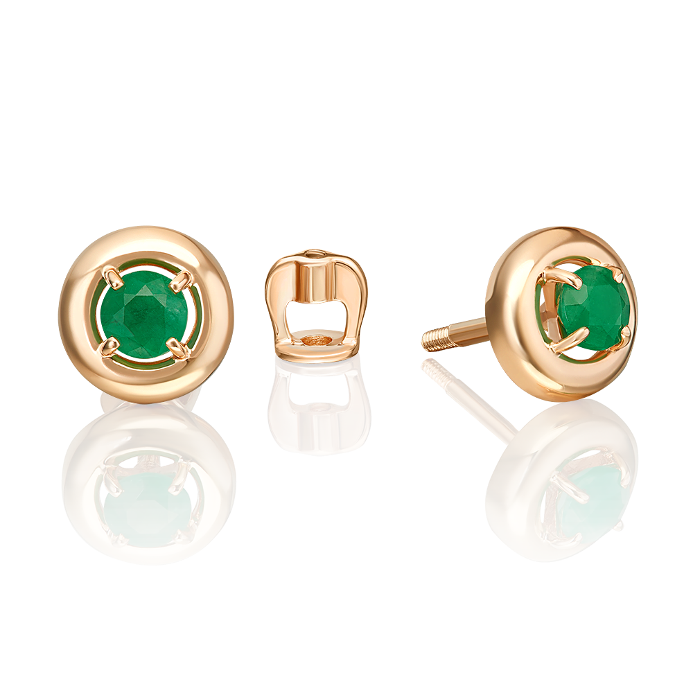 

Серьги пусеты из золота PLATINA jewelry 02-5489-00-103-1110, изумруд, 02-5489-00-103-1110