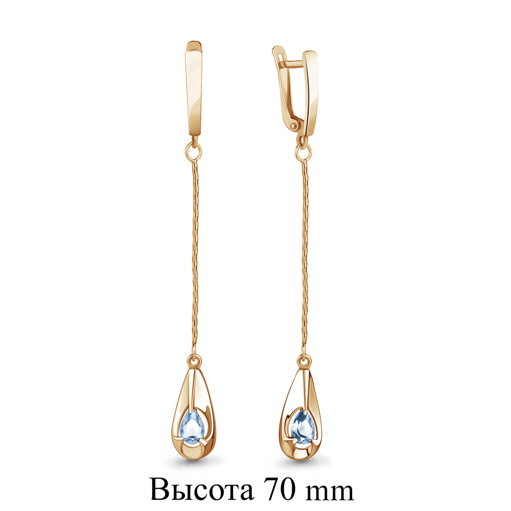 

Серьги подвески из серебра с топазом Aquamarine 4472305, 4472305_925_з