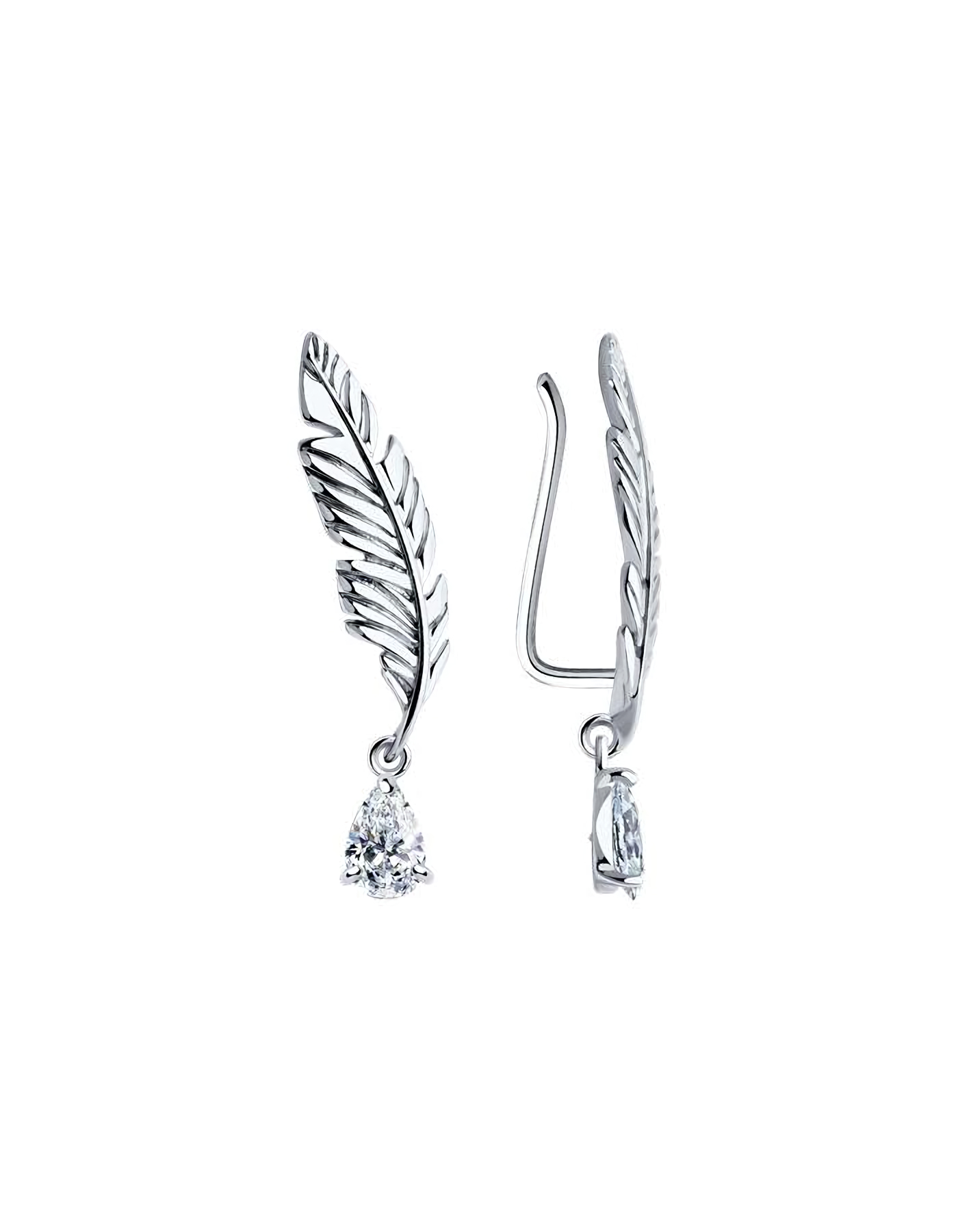

Серьги клаймберы из серебра TEO MAORI 894026408, фианит, 894026408