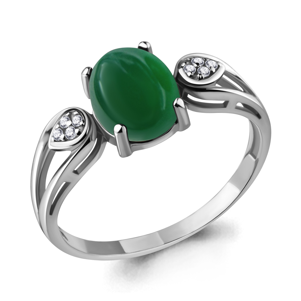 

Кольцо из серебра с агатом/фианитом р. Aquamarine 6577409А, 6577409А_925_р