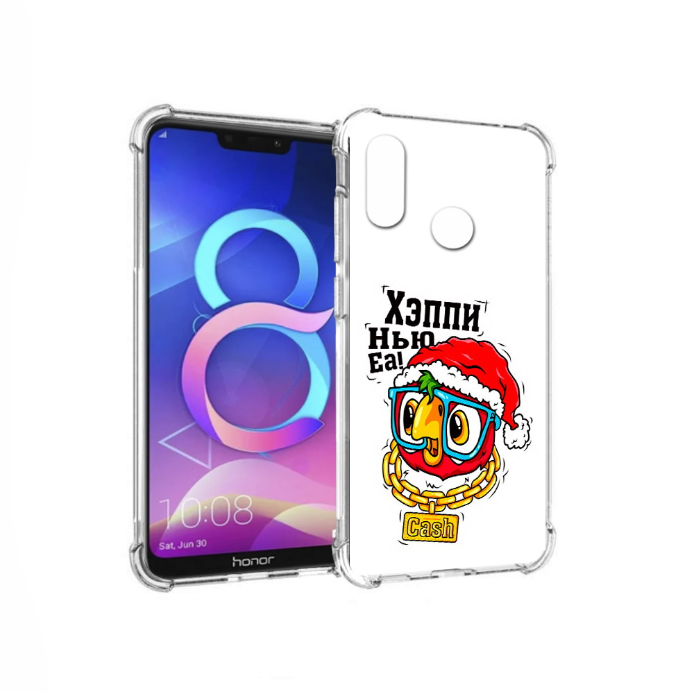 

Чехол MyPads Tocco для Honor 8C Хэппи нью еа (PT121522.29.196), Прозрачный, Tocco