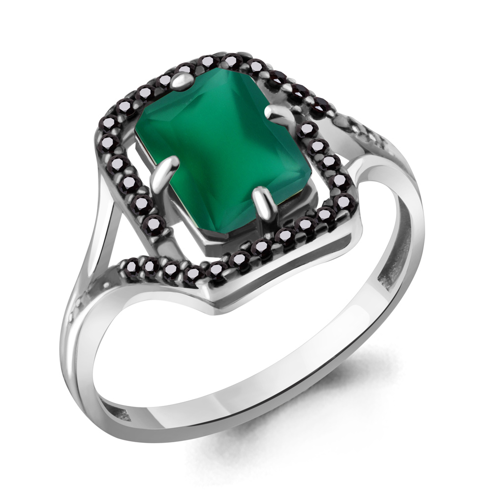 

Кольцо из серебра с агатом/нанокристаллом р. Aquamarine 6575109Ч, 6575109Ч_925_р