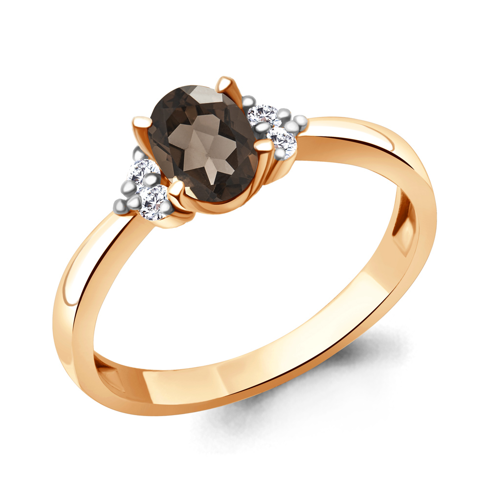 

Кольцо из серебра с кварцем/фианитом р. Aquamarine 6523601А, 6523601А_925_з