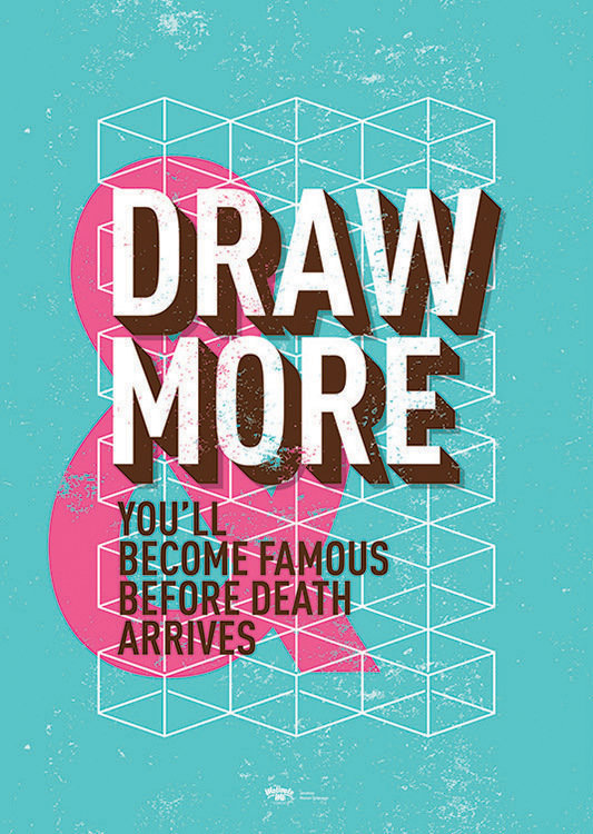 

Большой мотивационный постер на стену Draw More 60х90 см без рамы, MMDRAW