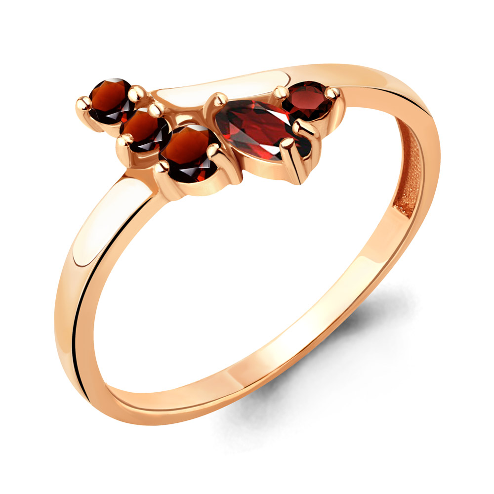 

Кольцо из серебра с гранатом р., Aquamarine 6568503, 6568503_925_з