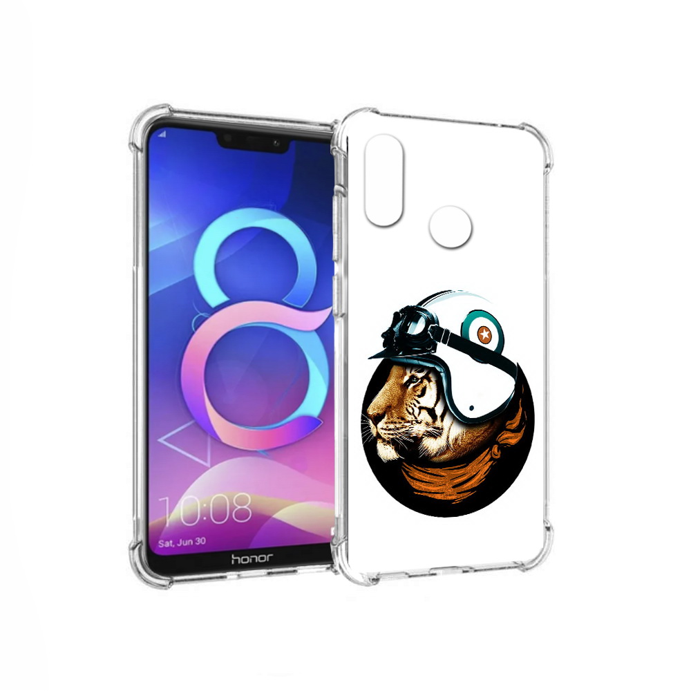 

Чехол MyPads Tocco для Honor 8C Тигр в шлеме (PT121522.29.171), Прозрачный, Tocco