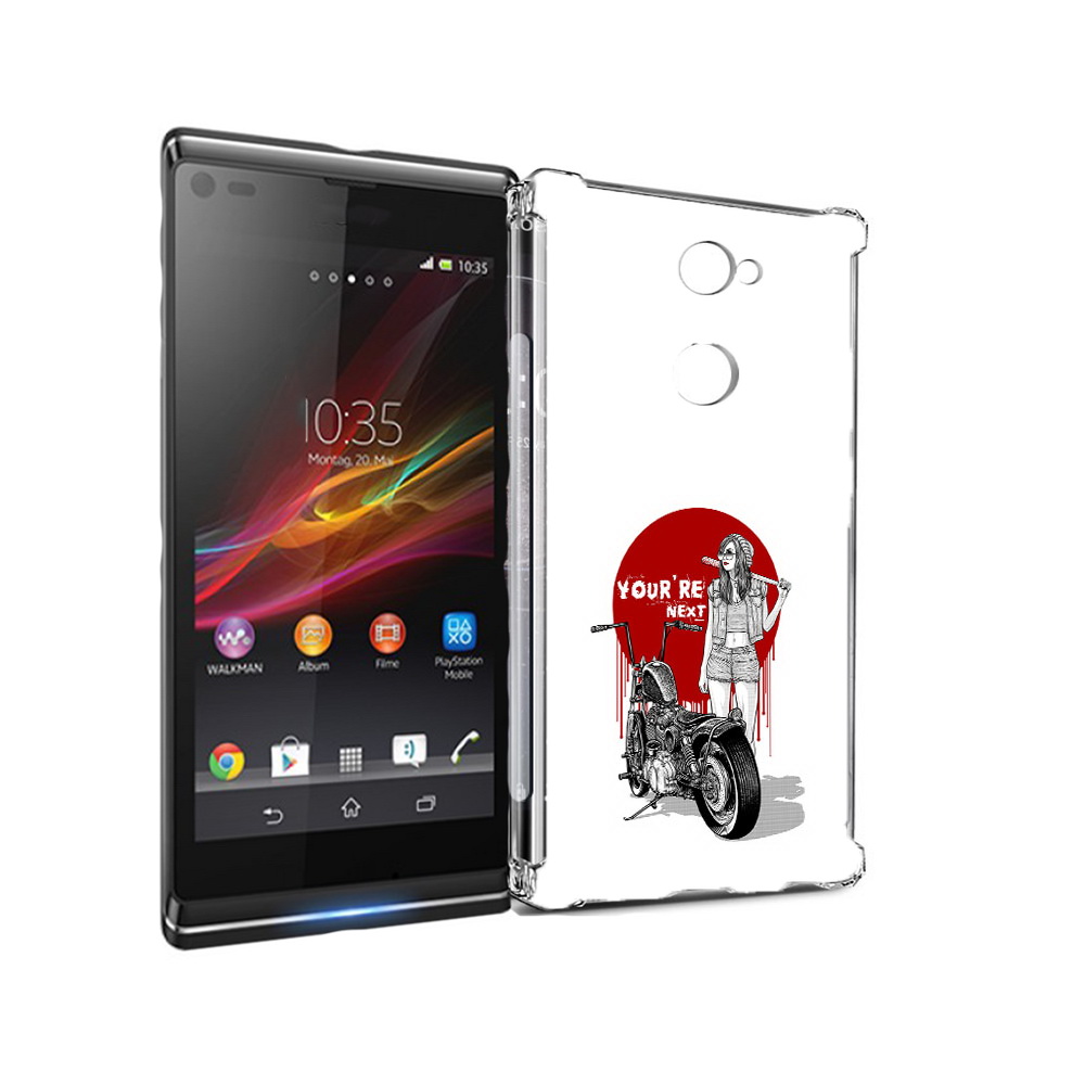 Чехол MyPads Tocco для Sony Xperia L2 девушка с мотоциклом (PT99662.233.315)