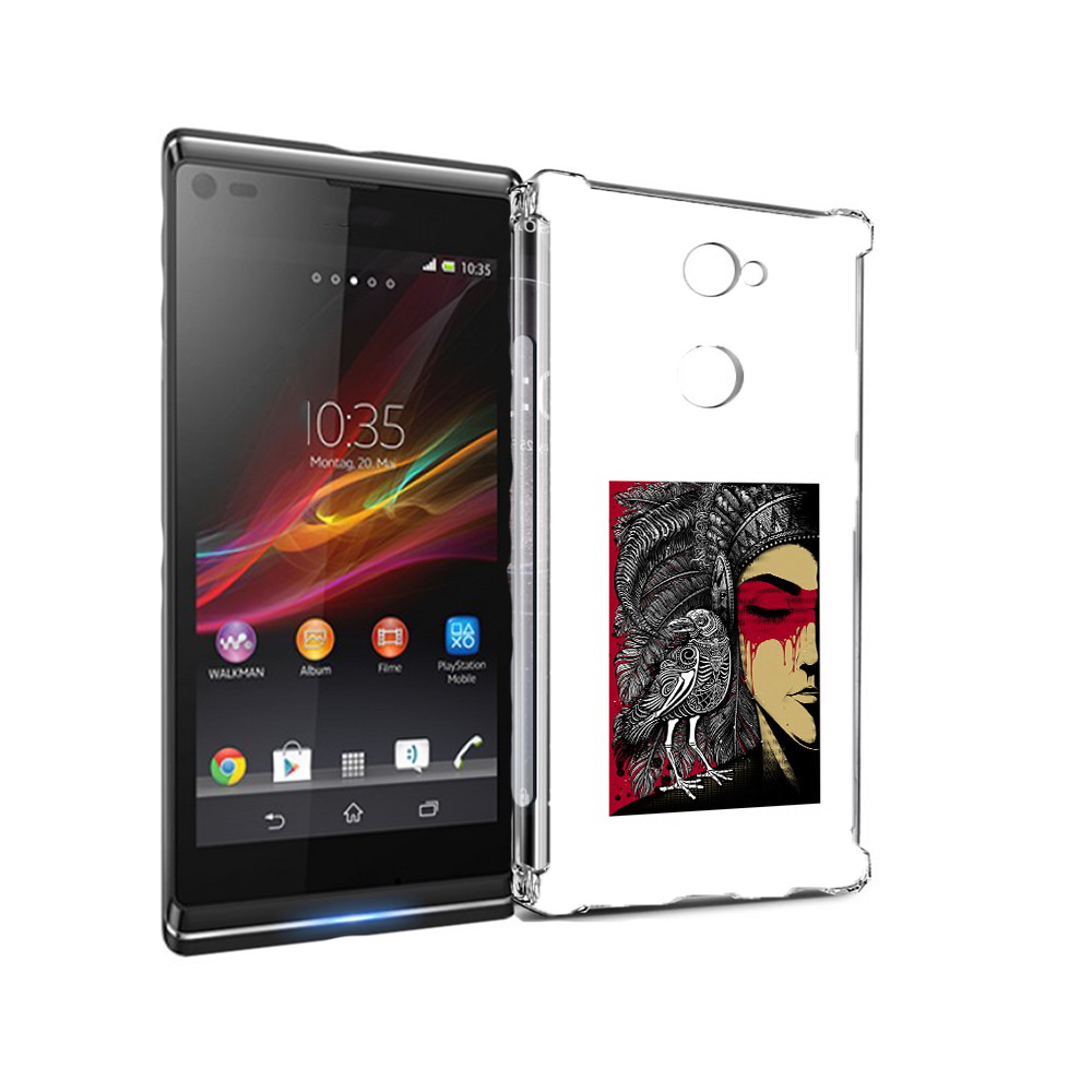 

Чехол MyPads Tocco для Sony Xperia L2 девушка с вороном в абстракции (PT99662.233.311), Прозрачный, Tocco