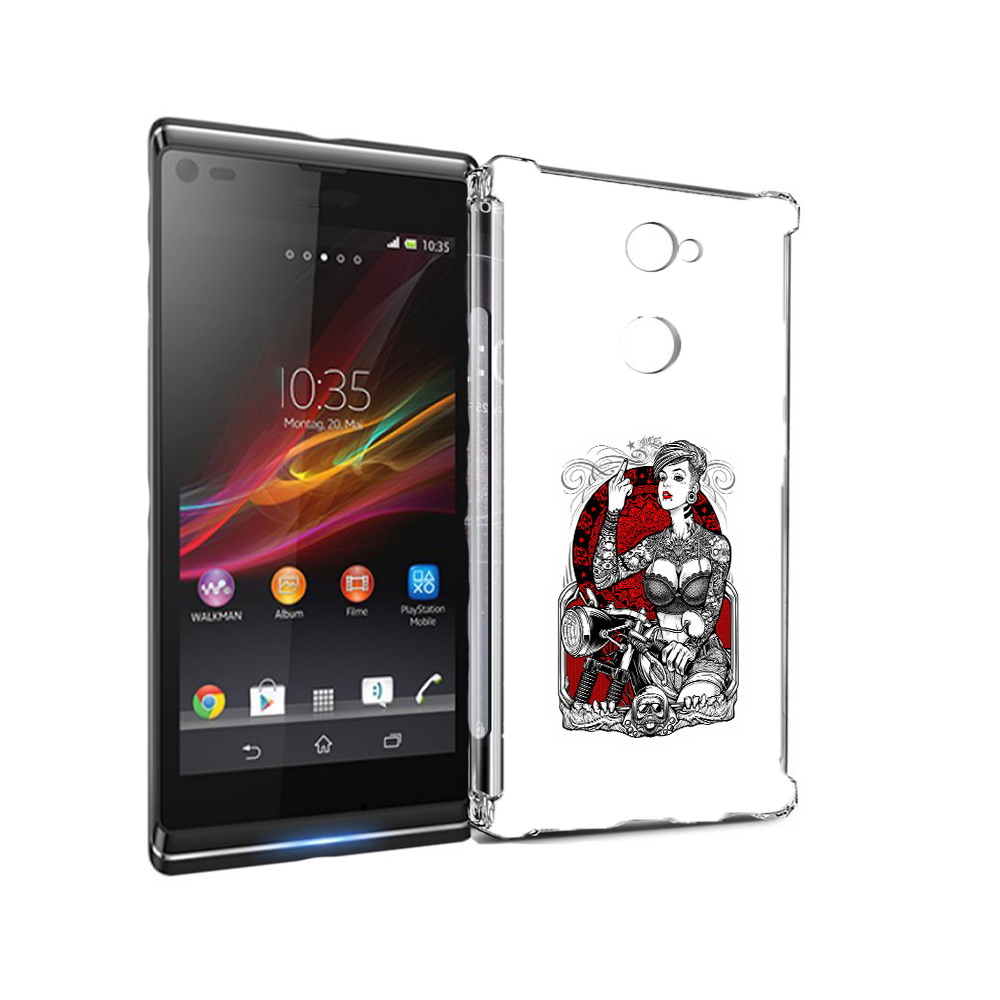 Чехол MyPads Tocco для Sony Xperia L2 девушка на мотоцикле (PT99662.233.308)