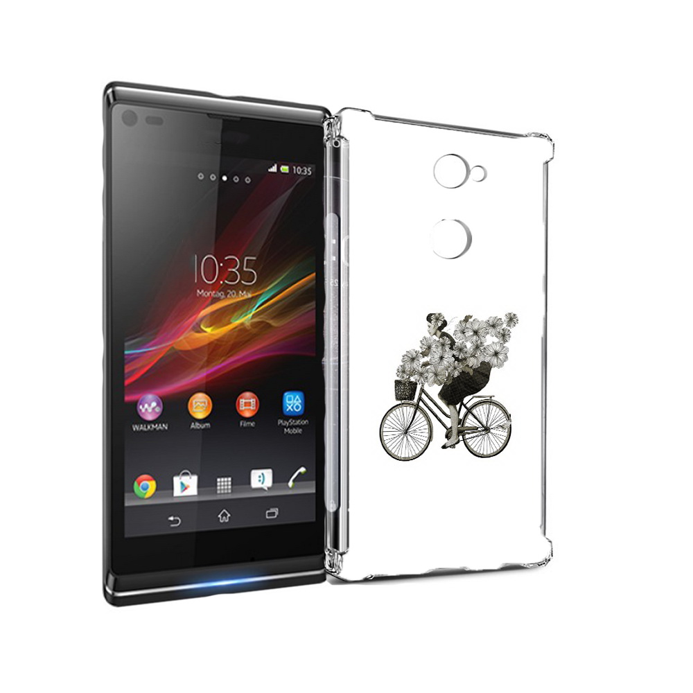 Чехол MyPads Tocco для Sony Xperia L2 девушка на велосипеде с цветами (PT99662.233.307)