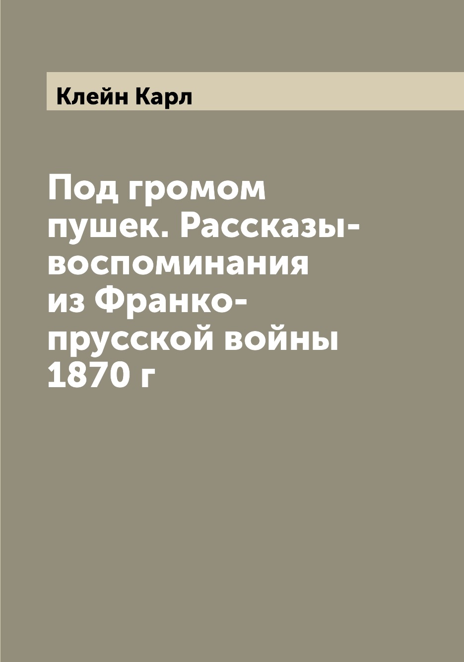

Под громом пушек. Рассказы-воспоминания из Франко-прусской войны 1870 г