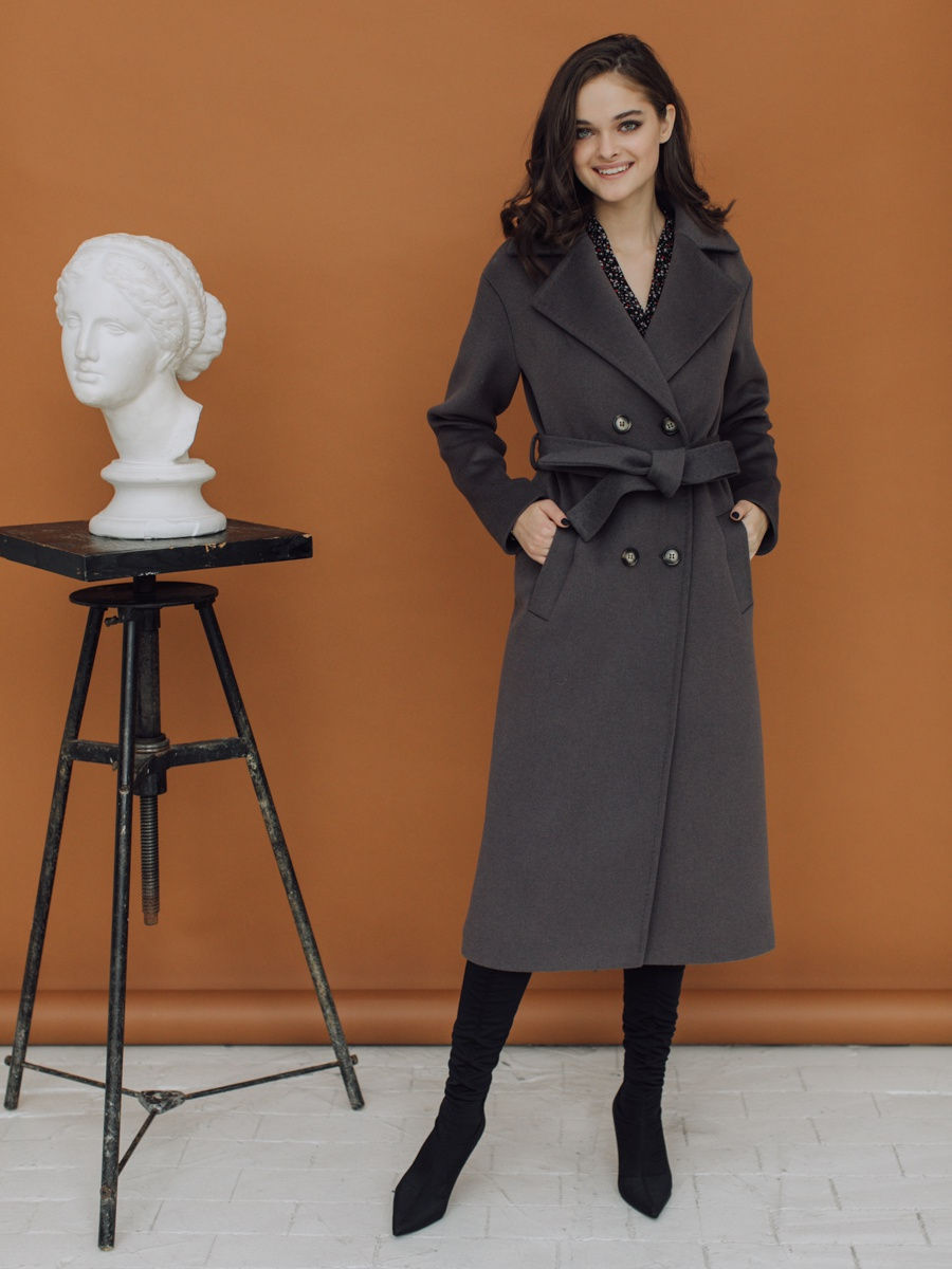 

Пальто женское Aylin Stories AS55 серое 40, Серый, AS55