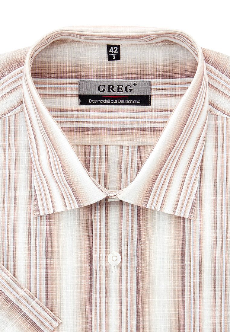 

Рубашка мужская Greg 01-00012528 бежевая 39, Бежевый, 01-00012528