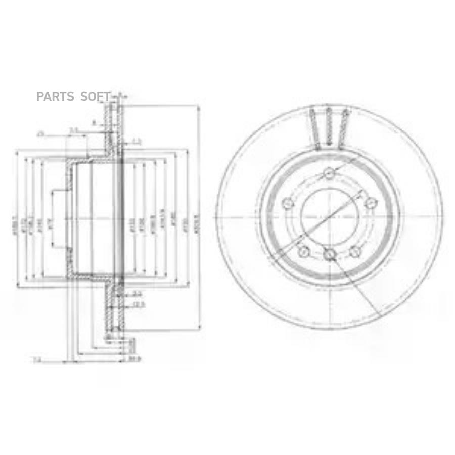 

Тормозной диск DELPHI комплект 1 шт. BG3870