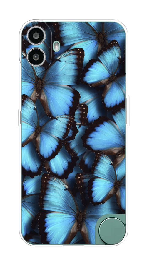 

Чехол на CMF Phone 1 "Тропическая бабочка 2", Голубой;черный, 3300450-1