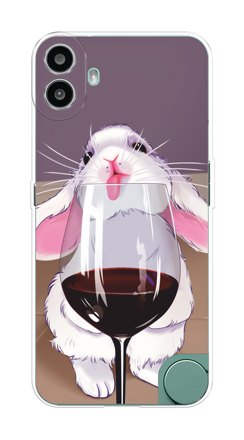

Чехол на CMF Phone 1 "Кролик с бокалом", Белый;розовый;красный, 3300450-1
