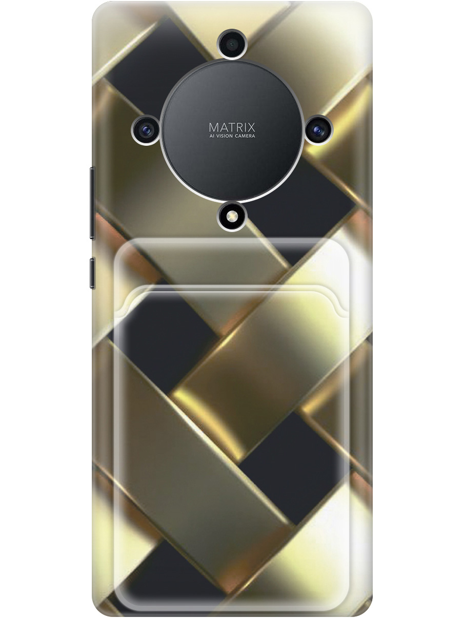 

Силиконовый чехол на Honor X9a / Magic5 Lite с рисунком "Золотистое плетение", Золотистый;черный, 20011984
