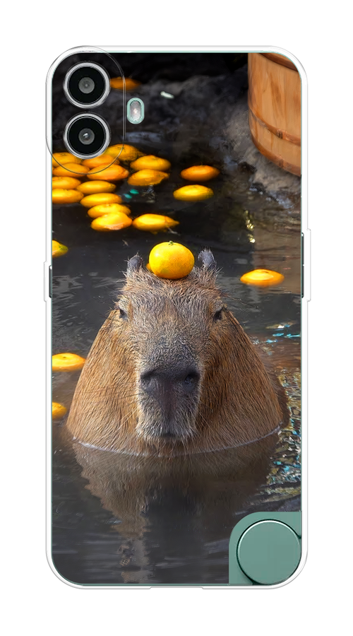 

Чехол на CMF Phone 1 "Капибара отдыхает", Коричневый;оранжевый;серый, 3300450-1