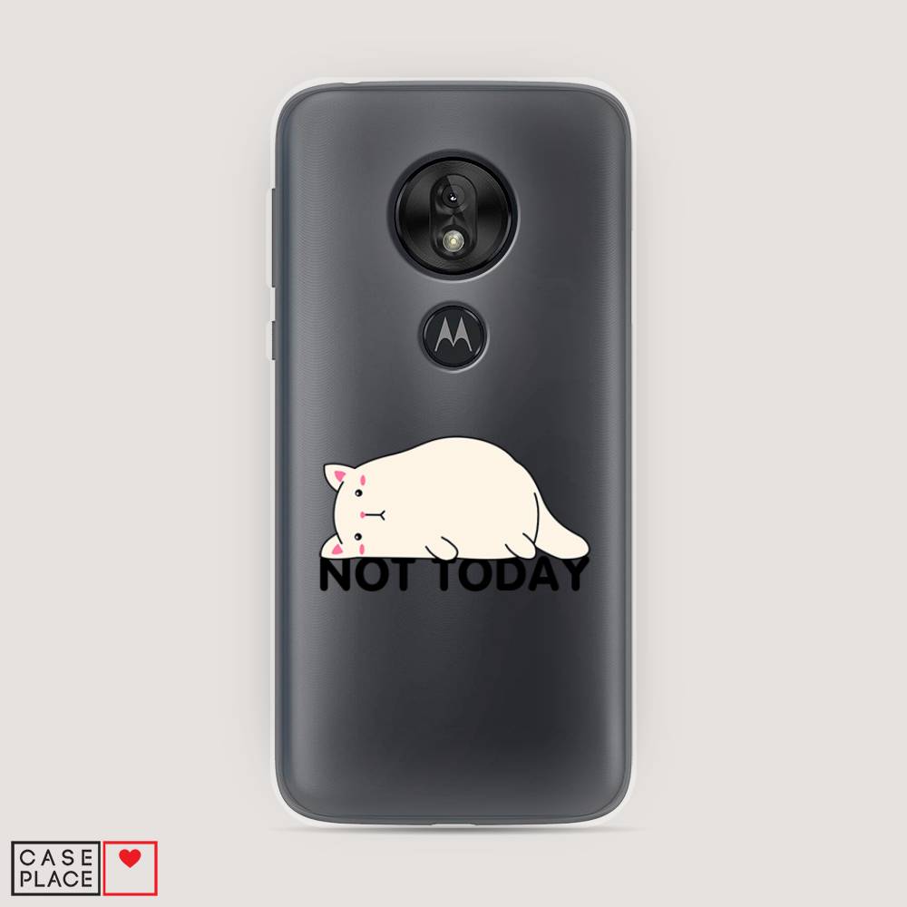 

Чехол на Motorola Moto G7 Play "Cat not today", Белый;розовый;черный, 241250-1