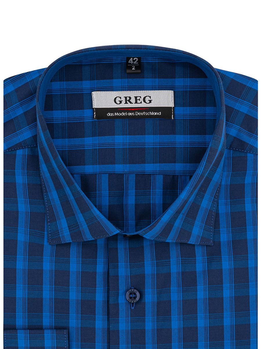 

Рубашка мужская Greg 01-00013434 голубая 40, Синий, 01-00013434