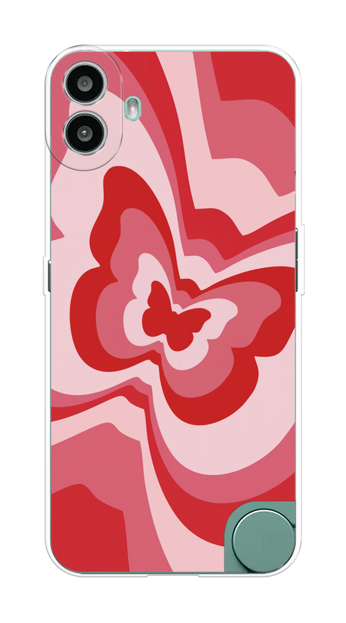 

Чехол на CMF Phone 1 "Бабочка в стиле хиппи", Красный;розовый, 3300450-1