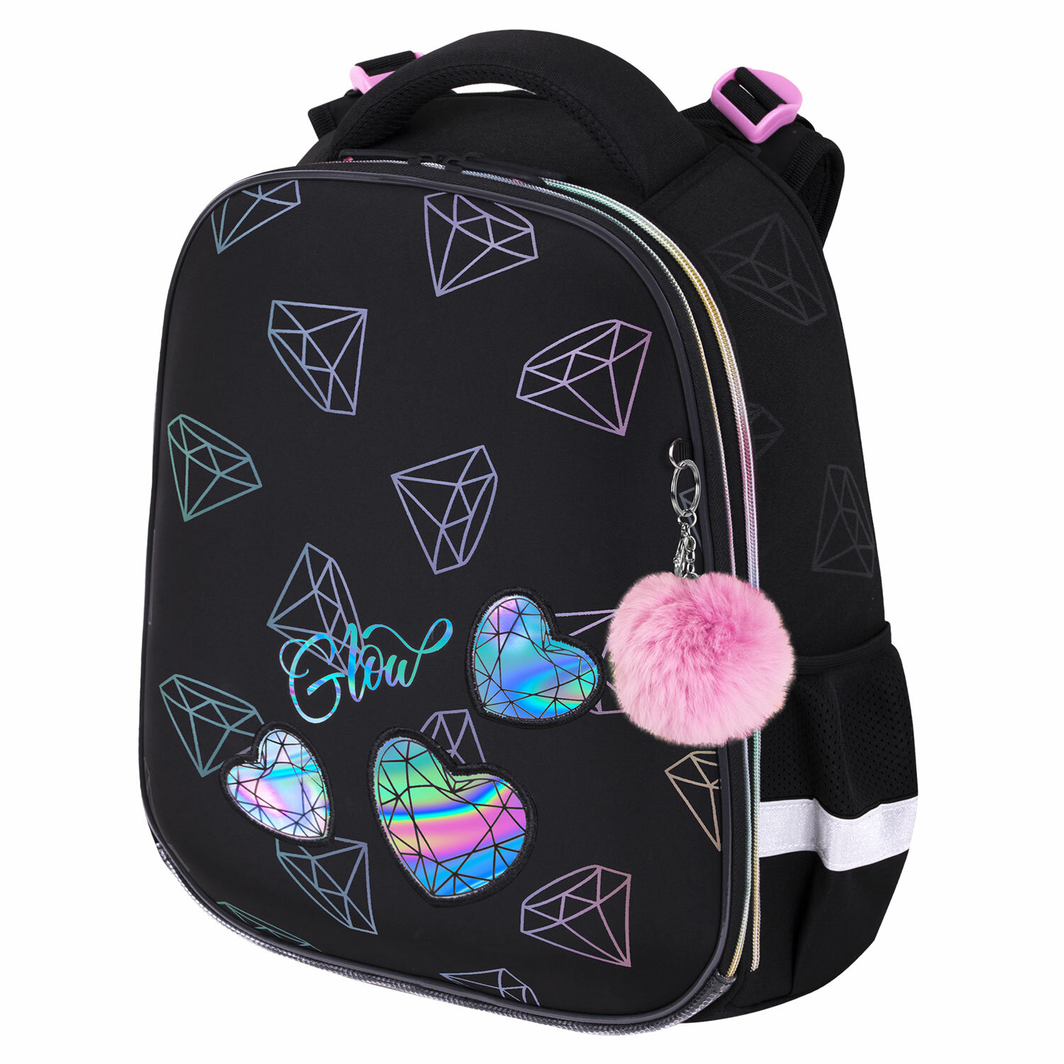 Рюкзак школьный Brauberg Luminous Diamonds 272070 для девочки ортопедический 1 класс brauberg рюкзак сити формат