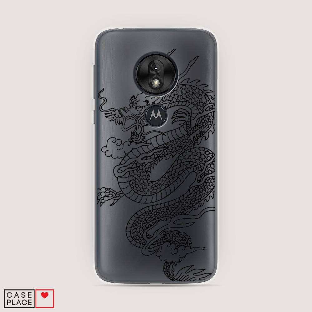 

Чехол на Motorola Moto G7 Play "Большой китайский дракон", Черный;серый, 241250-1