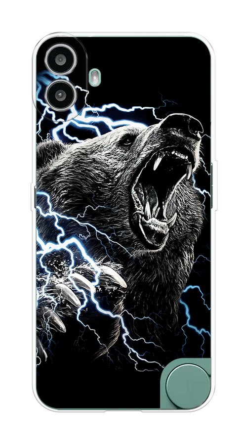 

Чехол на CMF Phone 1 "Гроза и медведь", Черный;серый;серебристый, 3300450-1