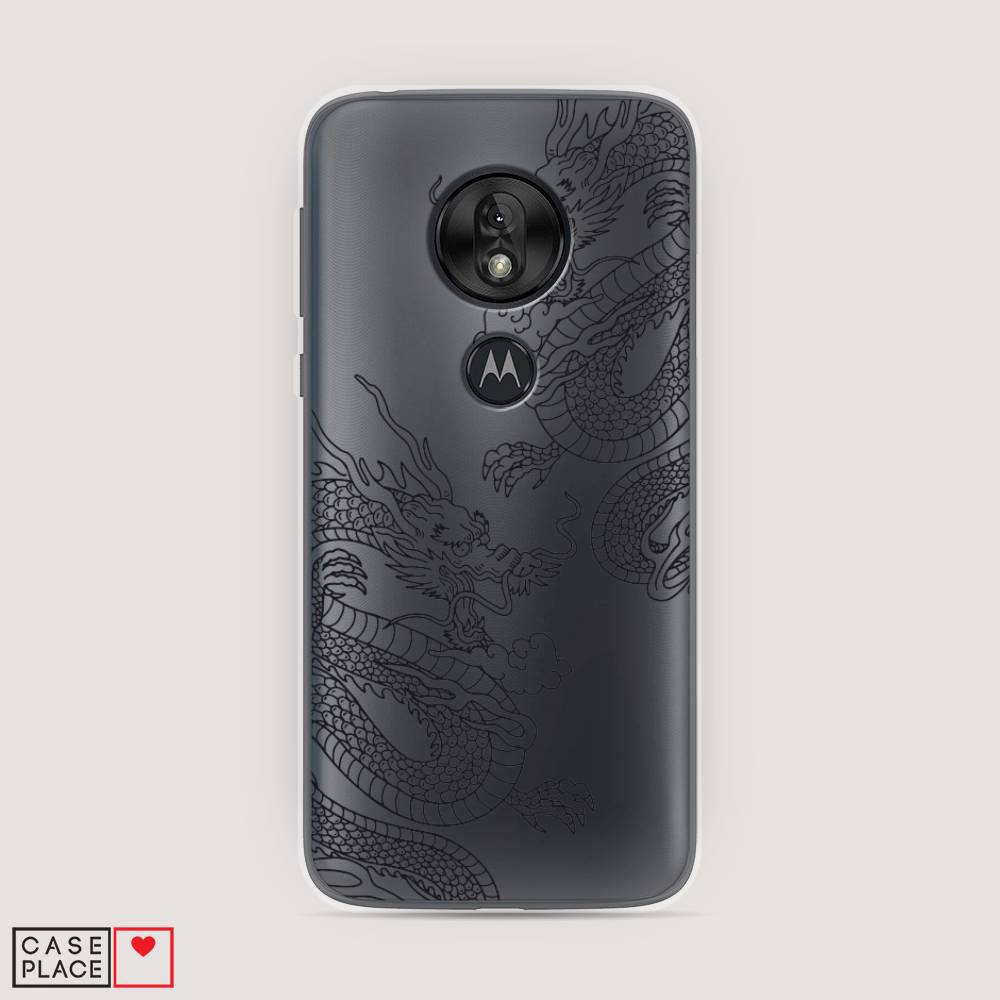 

Чехол на Motorola Moto G7 Play "Два китайских дракона", Серый;черный, 241250-1